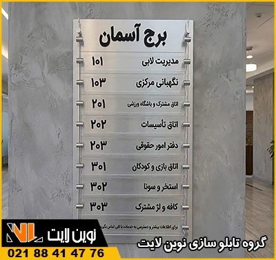 تابلو راهنمای طبقات ساختمان تابلو راهنمای طبقات ساختمان